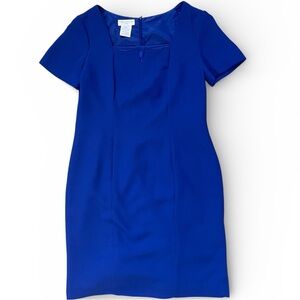 Worthington Petite Royal Blue Sheath Dress Short Sleeve Work Dress 6P